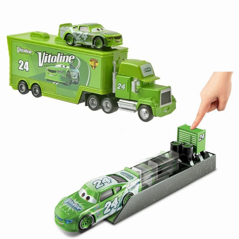 Disney Cars NO.24 Brick Yardley Mack Hauler Truck Movie Original Collect Car Toy