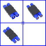 EC3 to EC3 no-wires adapter, blue connectors with black sleeve, dual plug sockets