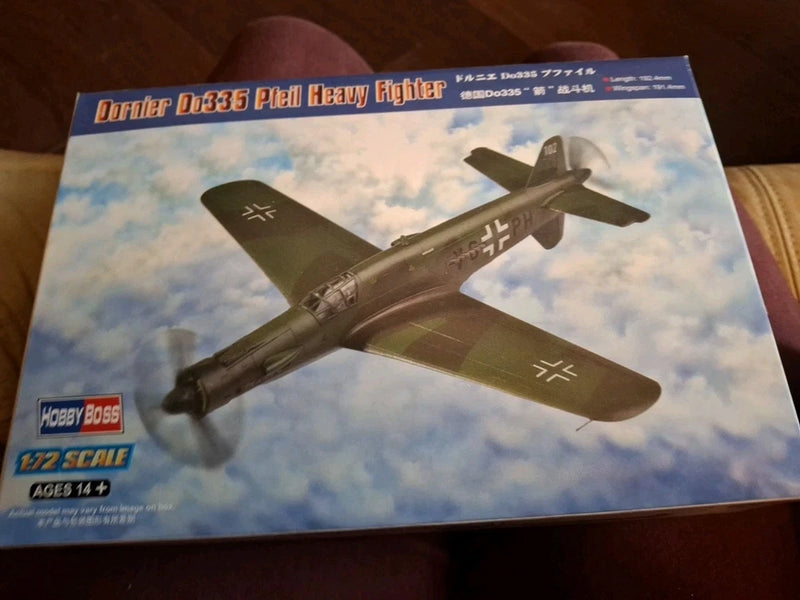 HobbyBoss Dornier DO335 model kit box, 1:72 scale sealed, illustrated heavy fighter