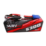 Red and black Gens Ace LiPo battery pack with hardcase and EC5 plug