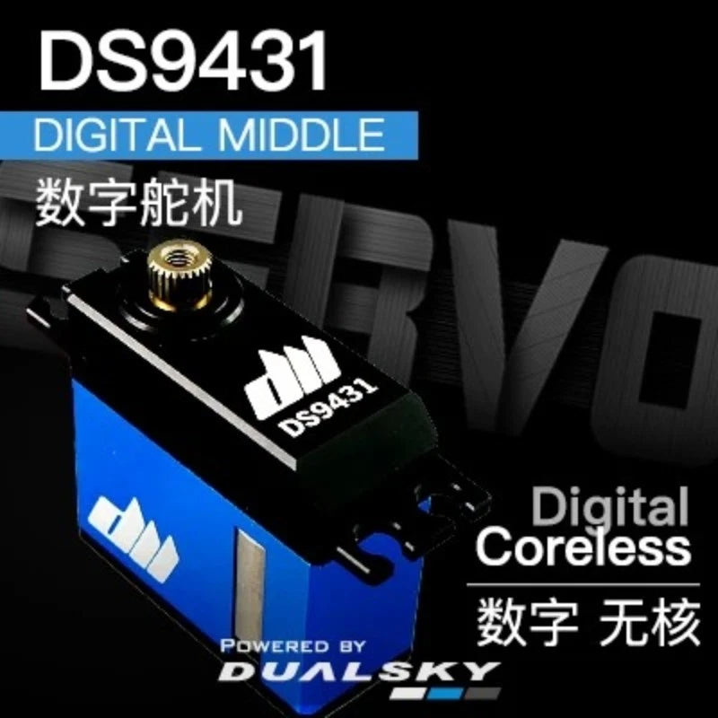 Dualsky DS9431 digital coreless servo with metal output spline and blue case