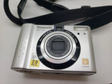 Working Retro Silver Panasonic LUMIX DMC-LC20 Digital Camera 2MP 3x Zoom
