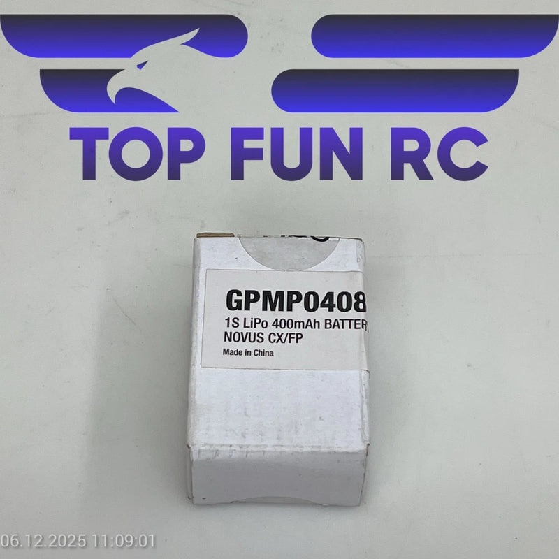 GREATPLANES GPMP0408 1S LIPO 400MAH BATTERY FOR NOVUS CX/FP