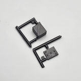 Black plastic model building battery and frame parts, small connectors included