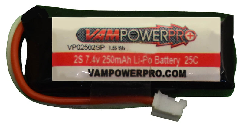 Vampowerpro Platinum 250mAh 2S (7.4v) 35C Lipo Battery w/ EFlite Connector VP025 Battery