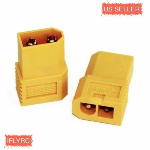 2Pcs XT60 Male to Big Tamiya Plug Female Converter Adapter US SHIP