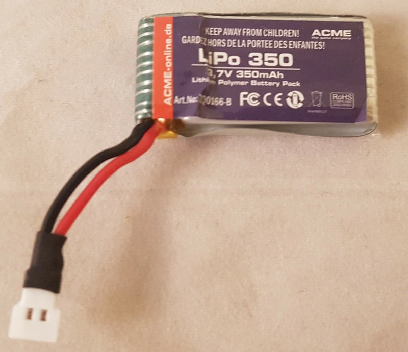 OEM ACME Zoopa Q165 RIOT Quadrocopter Drone Battery 3.7V 350mAh Lipo 1S Airace