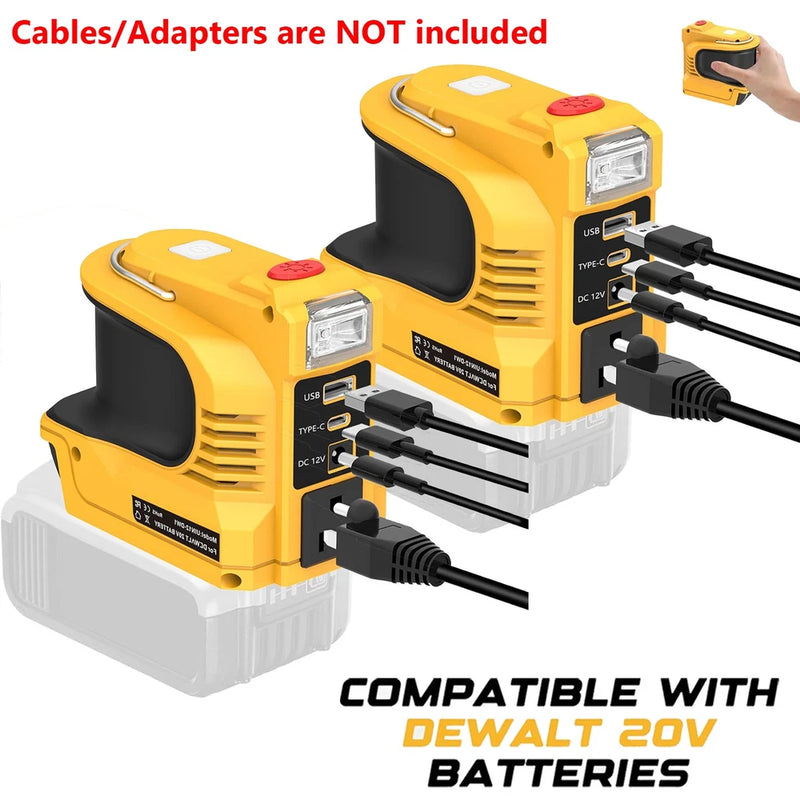 220W Power Inverter Compatible with DeWalt 20V Max Battery DC 20V to 110V AC LED