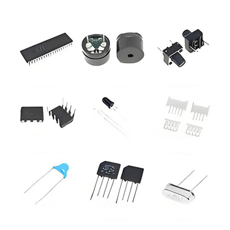 7-pin DIP DC-DC converter module set with pins, heat sink, and top view