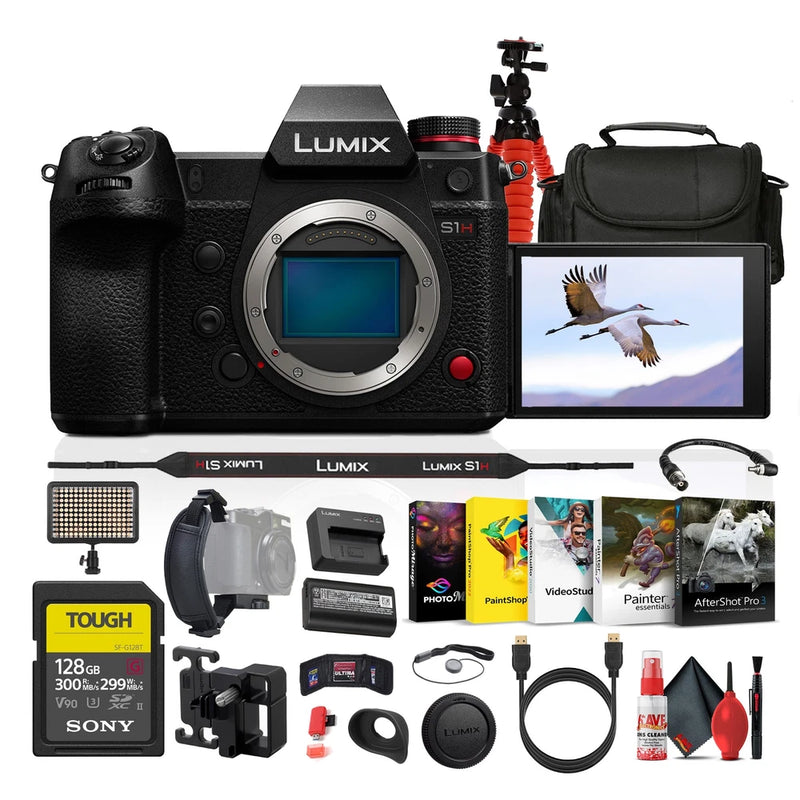 Panasonic Lumix S1H Full Frame Digital Mirrorless Video Camera + 128GB Memory