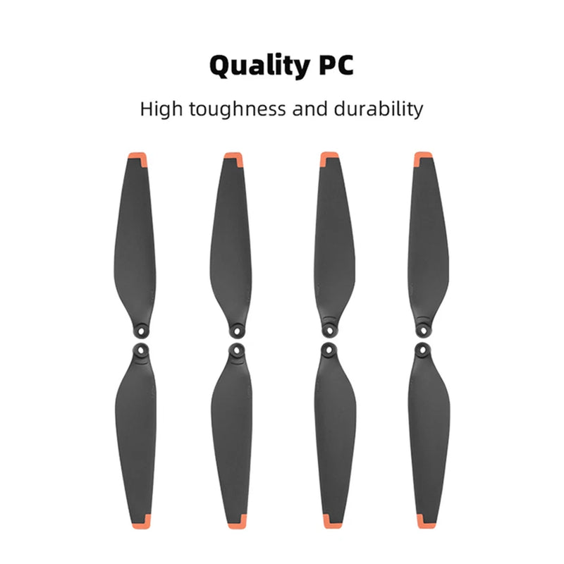 Drone propeller blades set, dark gray with orange tip guards