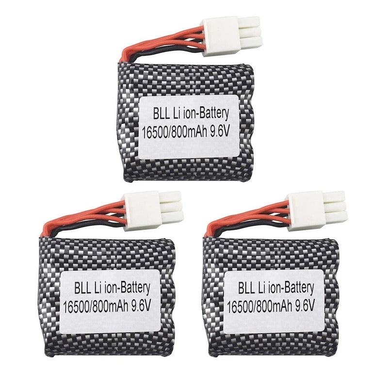 3PCS 9.6V 800mAh 20C Li-ion Battery for S911 912 9115 9116 9120 RC Monster Truck