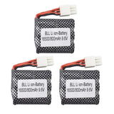 3PCS 9.6V 800mAh 20C Li-ion Battery for S911 912 9115 9116 9120 RC Monster Truck