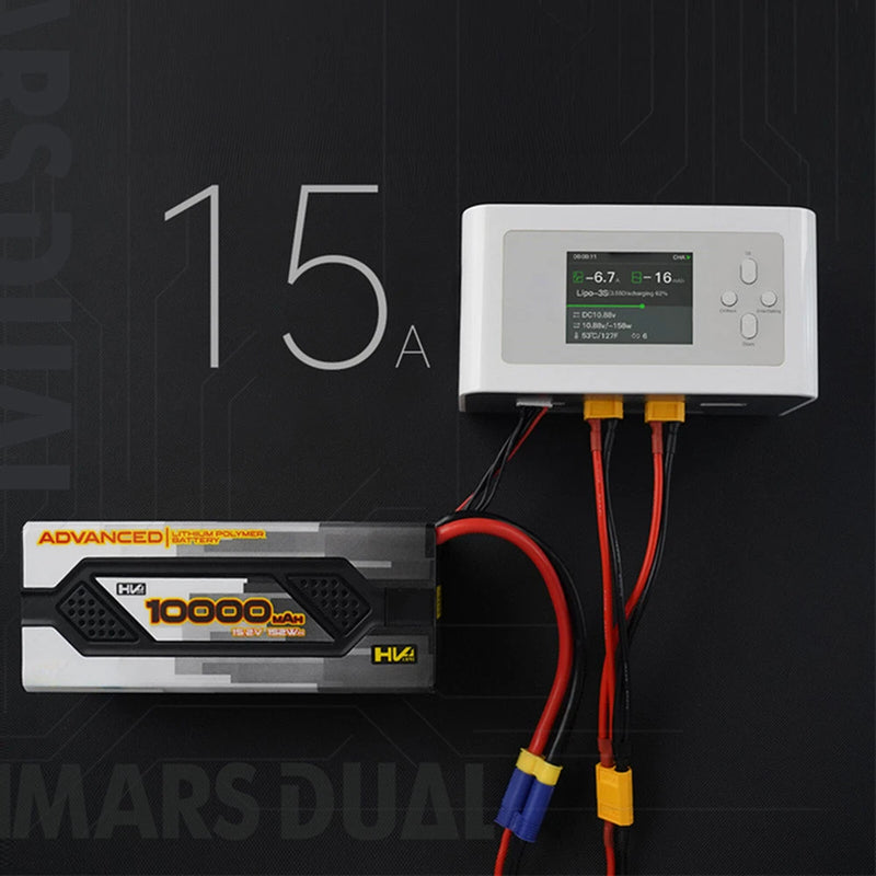 Imars Dual Channel AC200W/DC300W RC Lipo Battery Balance Charger White US Plug Battery