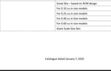 RC airplane snow skis kit based on RCM design for 0.10, 0.25, 0.40, 0.60 cu