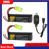 7.4V 1400mAh 30C 501855 Lipo Battery Mini Tamiya Plug for water gun RC Guns Rifl