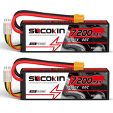 3S 11.1V Lipo Battery 7200mAh 80C with Hard Case XT60 Plug for RC Racing Truc...