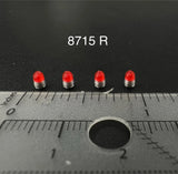 4-Pack 1/87 HO Scale Model Vintage Red Beacon Ray Lightbar Police Fire 8715R