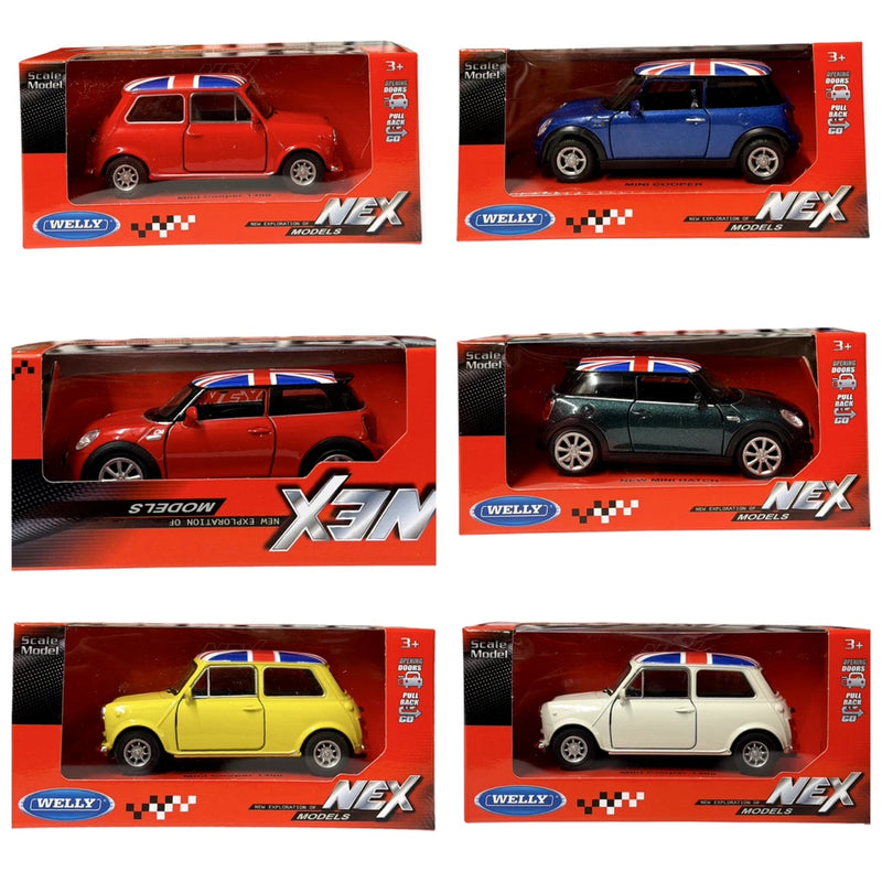 Mini Cooper 1:36 Scale Diecast Model By Welly - Pull back And Release Function