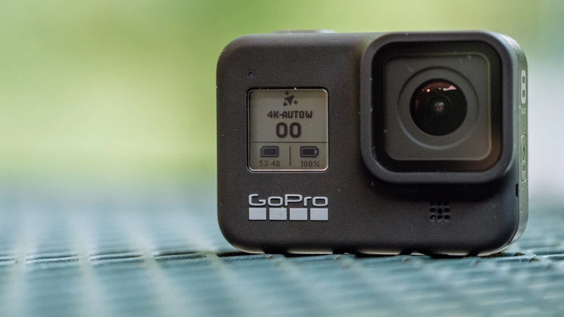 GoPro HERO8 black waterproof action camera with front lens and side buttons