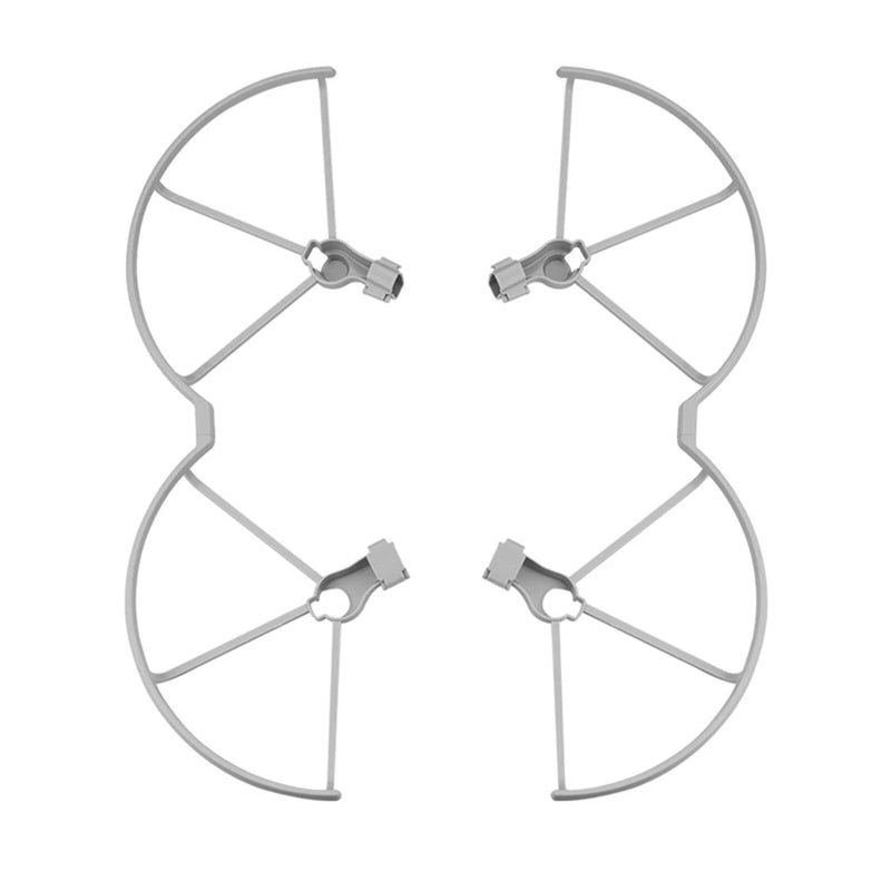Drone propeller protection ring set, four guards with mounting clips, light gray