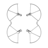 Drone propeller protection ring set, four guards with mounting clips, light gray