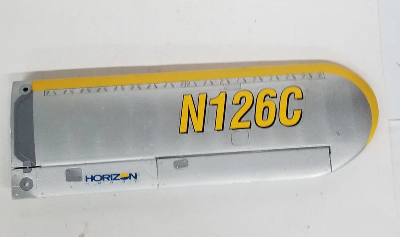 Carbon aircraft right wing panel, gray with yellow trim and N126C marking
