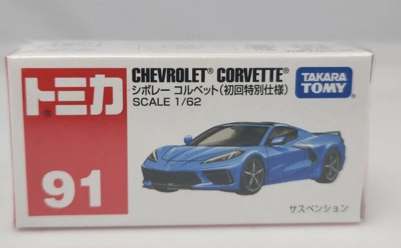 1/62 Takara Tomy Chevrolet Corvette Stingray Blue 2022 #91 Diecast Model Car