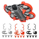 Drone bumper lens guard protector with orange and black frame, landing gear parts
