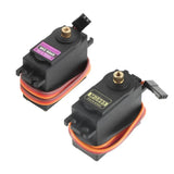 MG995/996R metal gear analog RC servo motor, black body with gold output and wires