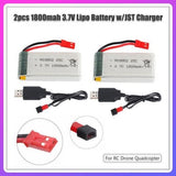 2PCS 3.7V 1800mah 25C JST Plug Lipo Battery +USB Charger For RC Quadcopter Drone