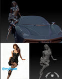 1/35 1/43 1/64 Black Dress Beauty Scene Props Figure Model For Cars Vehicles