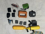 GoPro HERO6 action camera bundle with yellow floaty, battery packs, mounts and case