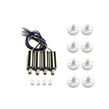 RC quadcopter motor set with wiring, cylindrical motors, and white gear mounts