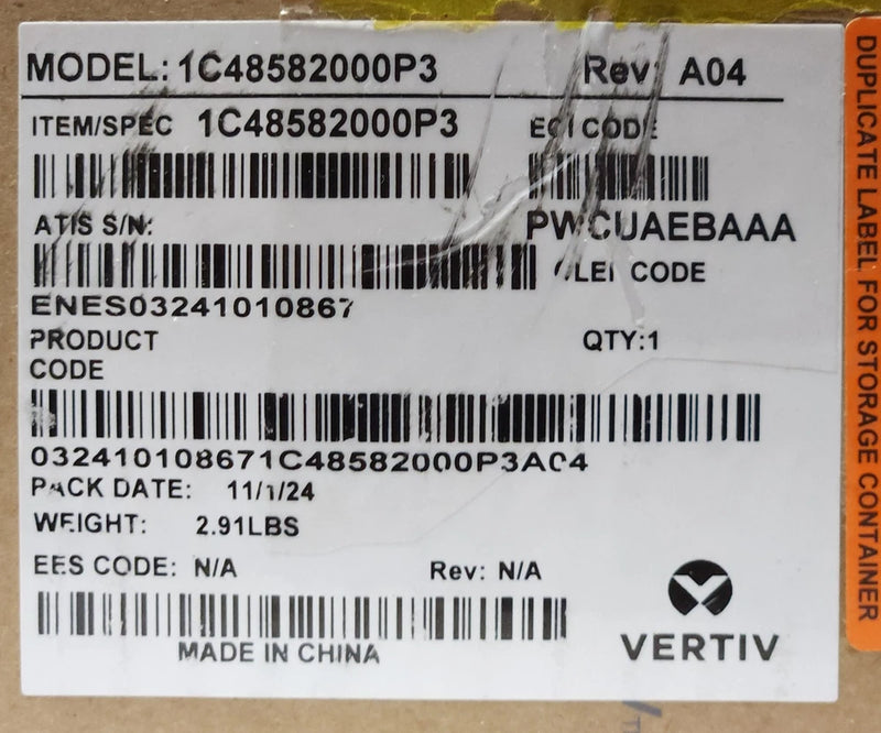 VERTIV MODEL 1C48582000P3 eSure Power Converter C48/58 2000P3 Power Supply Input