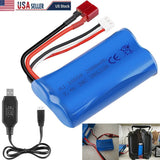 2S Li-ion Battery 7.4V 2000mAh 20C T Plug with Charger for RC Car T16 Transmitte Battery
