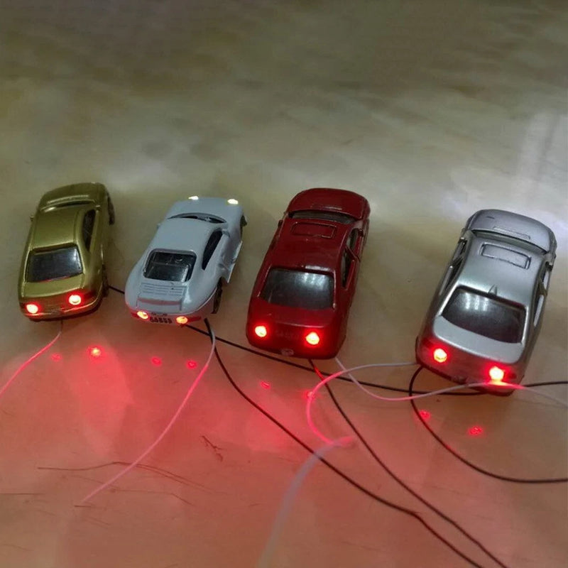 10Pcs Color Model Car Can Light Up N Scale Model Railway Scene Street Layout New