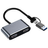 New USB3.0/Type-C to Dual HD Converter Co-Screen Adapter to Dual Compatible-HDMI