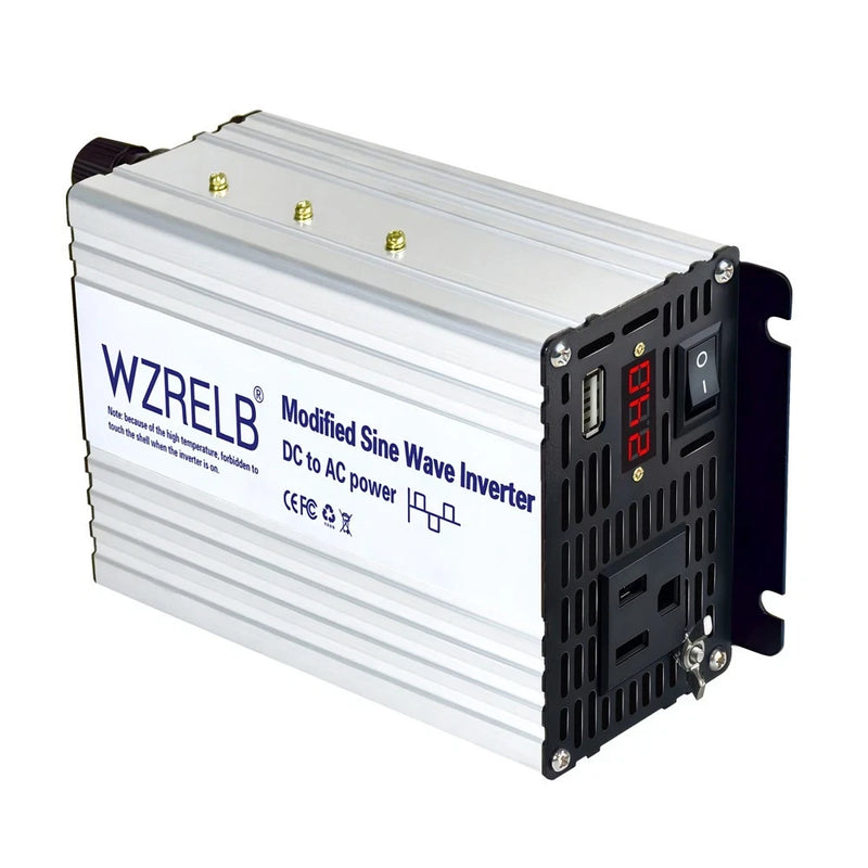 600W Modified Sine Wave Inverter 24V to 120V Power Converter Home RV camp USB