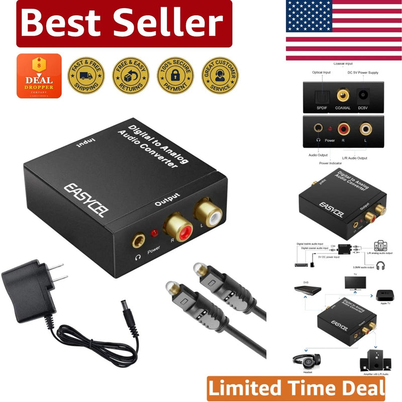 Versatile Digital to Analog DAC Converter - Supports Toslink and Coaxial Inputs