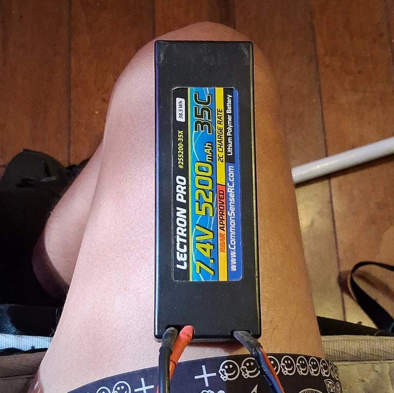 Common Sense RC Lectron Pro 7.4V 5200mAh 2S LiPo Battery 35C with Connectors Battery
