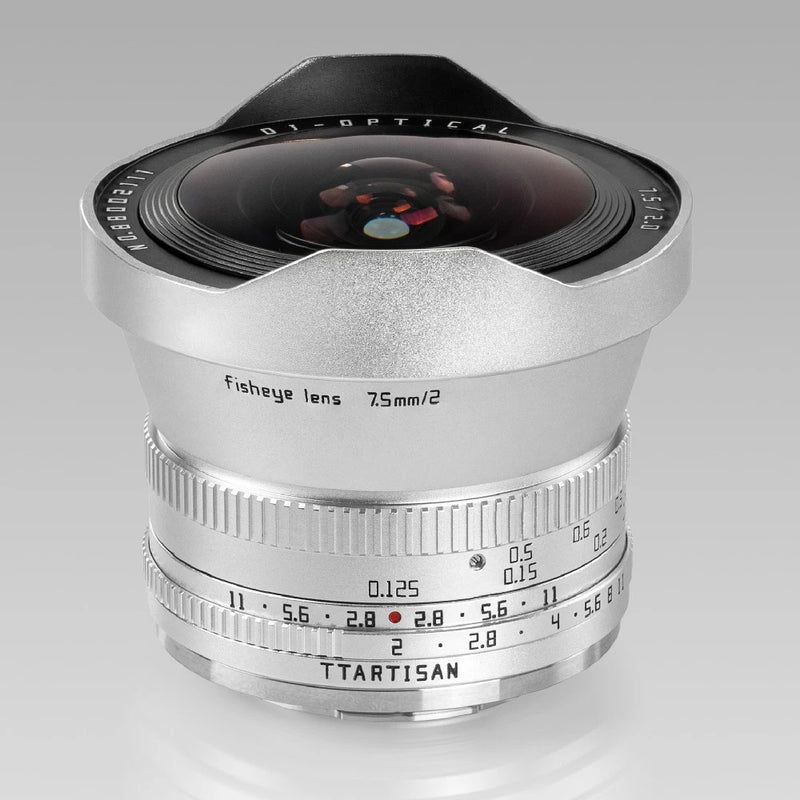 TTartisan 7.5mm F2.0 Fisheye Lens For Fujifilm X XF Mount Pro3 T5 S20 E3 Camera