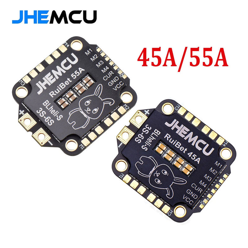 JHEMCU RuiBet 45A/55A BLHELI_S Dshot600 3-6S Brushless 4in1 ESC for RC FPV Drone