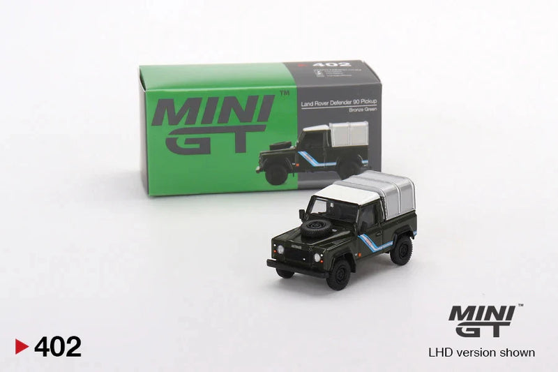 1:64 Land Rover Defender 90 Pickup -- Bronze Green -- Mini GT