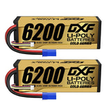DXF 2PCS Performa Racing Graphene  Lipo 6200 14.8V 150C Battery GOLDEN EC5