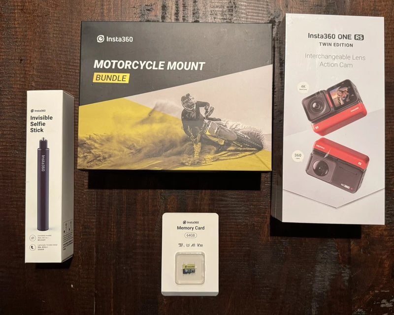 Motorcycle Bundle Insta360 ONE RS TWIN EDITION + Stick + Memory Card + Mount