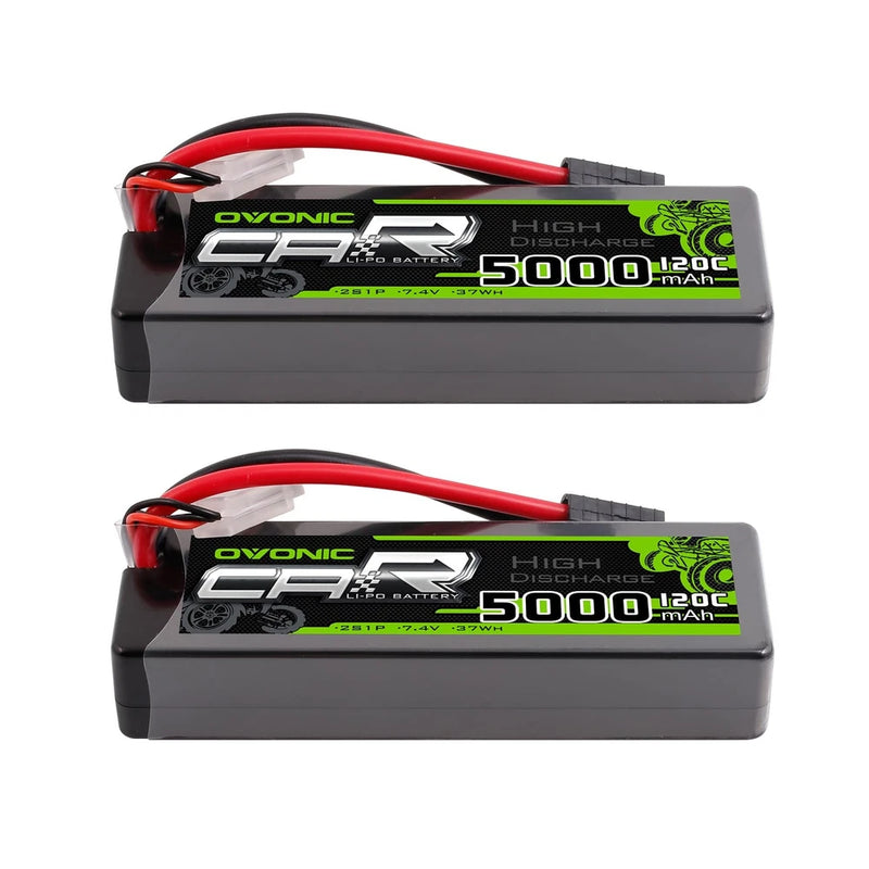 OVONIC 2S Hard Case Lipo Battery TRA Plug RC Car Battery 7.4V 120C Lipo for R... Battery
