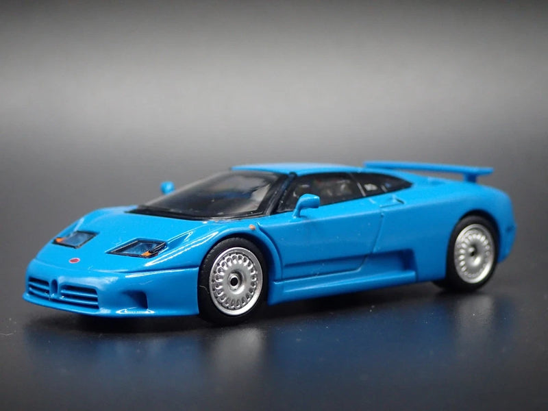 1991-1995 BUGATTI EB110 GT SUPER CAR BLUE 1:64 SCALEDIORAMA DIECAST MODEL CAR