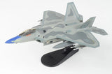 1/72 scale F-22A Raptor model aircraft in light gray camouflage with landing gear