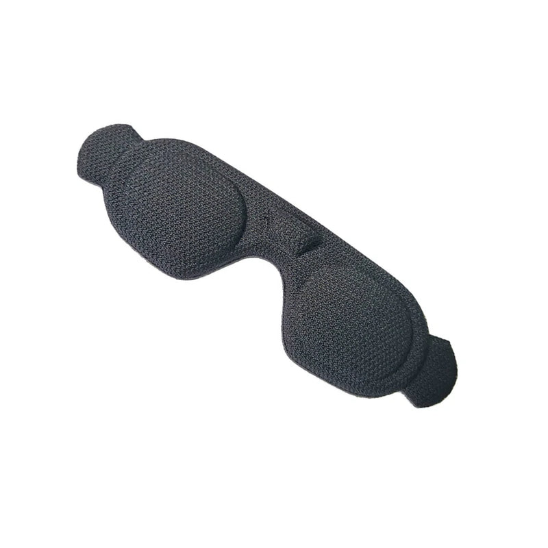 Protective drone goggles cover, dark gray textured fabric with padded shape